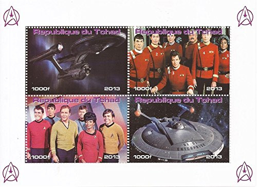 Chad - 2013 Star Trek TV Show and Movie - 4 Stamp Sheet - 3B-539 Chad - 2013 Star Trek TV Show and Movie - 4 Stamp Sheet - 3B-539
