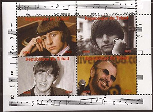 Chad - 2013 Ringo Starr - 4 Stamp Sheet - 3B-250
