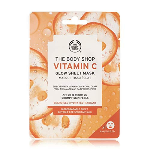 The Body Shop Vitamin C Glow Sheet Face Mask, 0.6 Fl Oz -Vegan- The Body Shop Vitamin C Glow Sheet Face Mask, 0.6 Fl Oz -Vegan-