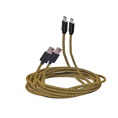 PS4 Controller Charger Cable, Nylon Braided PS4 Charging Cable10FT 2Pack- Extra Long Micro USB Fast Charging Cord Compatible for Playstation 4, PS4 Slim/Pro, Xbox One S/X Controller, Android Phones