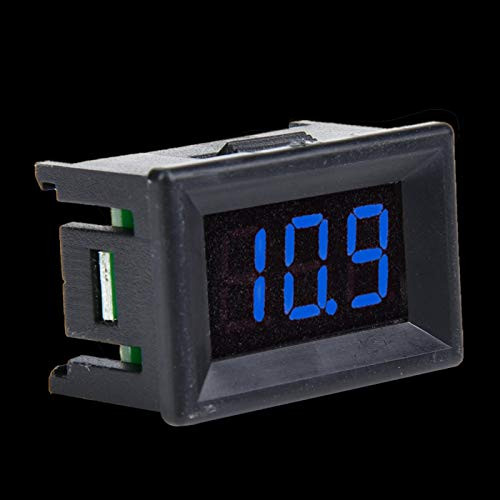 0.36inch DC 2.4 to 30V Energy Panel LED Display Voltage Meter Two Wire Voltmeter for Home for Office-Font Backlit Blue-