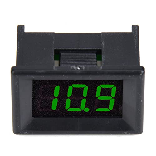 0.36inch DC 2.4 to 30V Energy Panel LED Display Voltage Meter Two Wire Voltmeter for Home for Office-Font Backlit Green-