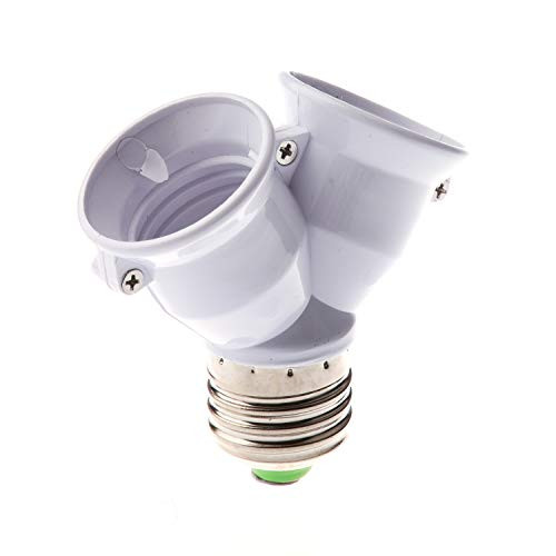 Pukido CATS E27 1 to 2 E27 LED Light Lamp Bulb Adapter Converter Split Splitter Base Socket - -Plug Type: Universal-