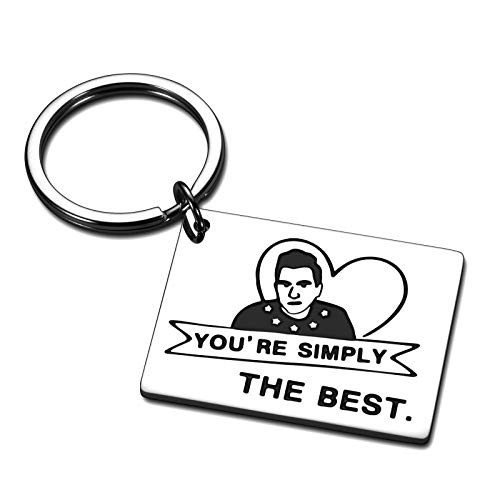 Gifts for Boyfriend Simply The Best Keychain Valentines Day Gifts for Him Her Anniversary for Husband Couple Gifts Best Friend Birthday Gifts for Women Men Schitt C Fans Merchandise