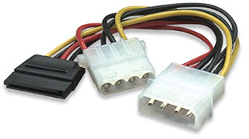 Manhattan, 4-Pin Molex Male to 15-Pin SATA Female and 4-Pin Molex Female Power Cable Splitter, 308984 Manhattan, 4-Pin Molex Male to 15-Pin SATA Female and 4-Pin Molex Female Power Cable Splitter, 308984