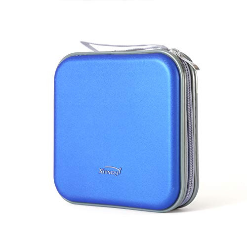 36 Capacity CD Case, Hard CD/DVD Case Holder Durable DVD/CD Storage for Car Kids DVD Collection Reliable case to Hold Your Old CDs Blue