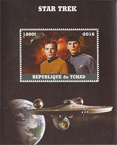 Chad - 2016 Star Trek - Stamp Souvenir Sheet - 3B-496 Chad - 2016 Star Trek - Stamp Souvenir Sheet - 3B-496