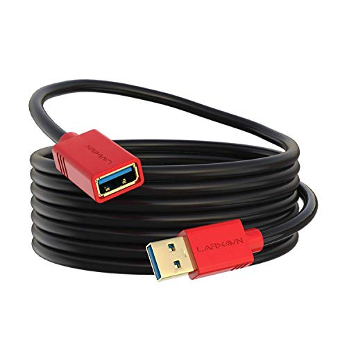USB Extension Cable Short 2ft, Larxavn USB3.0 Extension Cable USB Male to Female Extension Extender Cord Fast Data Transfer Compatible with Hard Drive, Keyboard, Mouse, USB Flash Drive,Printer