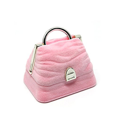 Mallofusa Handbag Earrings Ring Coin Necklace Jewelry Gift Box Case for Proposal, Engagement -Pink- Mallofusa Handbag Earrings Ring Coin Necklace Jewelry Gift Box Case for Proposal, Engagement -Pink-