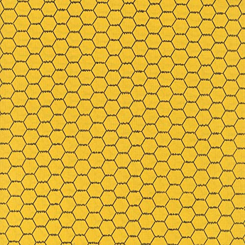 Andover Chicken Wire Yellow Fabric By The Yard