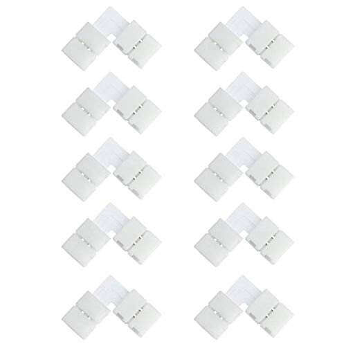 Led Strip Connector Adapter L Shape 2 Pin Led Light Corner Connecting Accessaries for 8mm SMD 2835 3528 Single Color Light Strip 10pcs