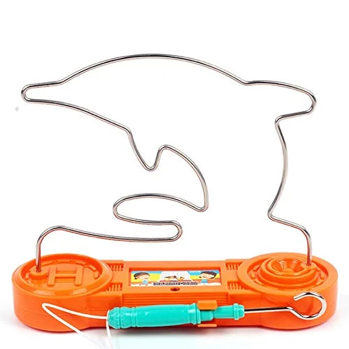 luning Buzz Wire Game Electric Dont Buzz The Wire Game Bump Maze Toy Dolphin Wire Maze Toy Electric Shock Toy Education Electric Touch Maze Game Superior