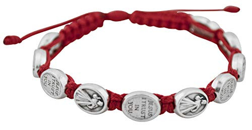 Good Shepherd Creations Adjustable Cord Bracelet with Divine Mercy Medal Charm