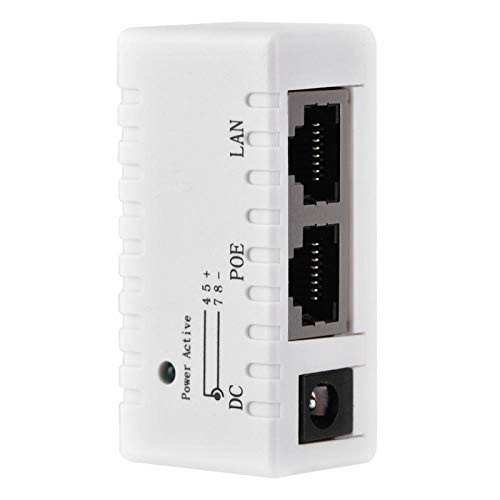 Tiffasha POE Splitter - POE Splitter Power Over Ethernet Injector Adapter for LAN Network-White-