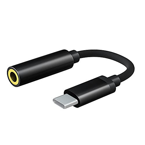 USB-C to 3.5mm Headphone Audio Adapter, Nylon Braid Type C to 3.5mm Aux Jack Dongle Cable Cord Converter Compatible with Pixel 4 3 2 XL, Galaxy Note 10/Note 10 plus, S20/S20 Plus and Most USB-C Phones.