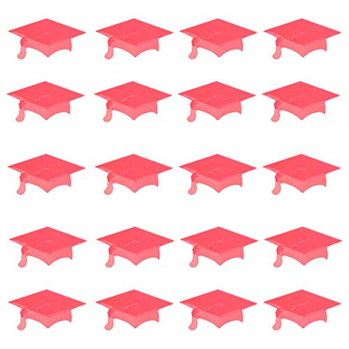 PRETYZOOM 2020 Graduation Cap Confetti Class of 2020 Table Scatter Confetti Glitter Hat Embellishments Congrats Grad Party Decoration Supplies Red