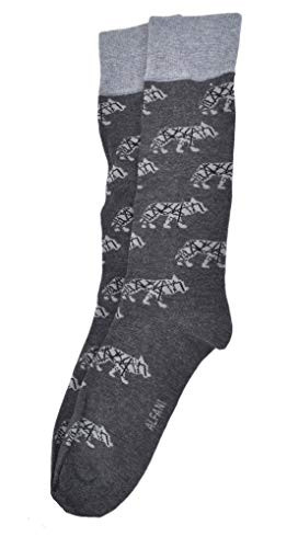 Alfani Alfatech Men's Dog Printed Socks Multi One Pair Shoe Size 7-12 Sock Size 10-13 Back Grey