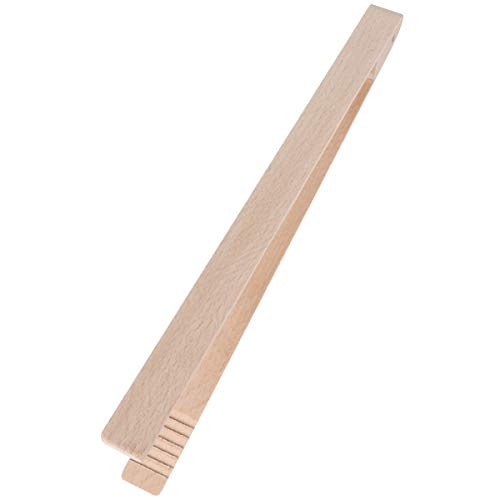 Hemoton Bamboo Toaster Tongs, Wooden Tongs BBQ Tongs Clip Kitchen Utensils For Cooking and Holding Toast Bacon Muffin Bagel Bread