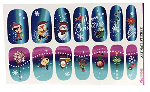 Full Sheet Christmas Santa Snowman Tree Merry Christmas Nail Stickers - Nail Art Nail Wrap Nail Decals