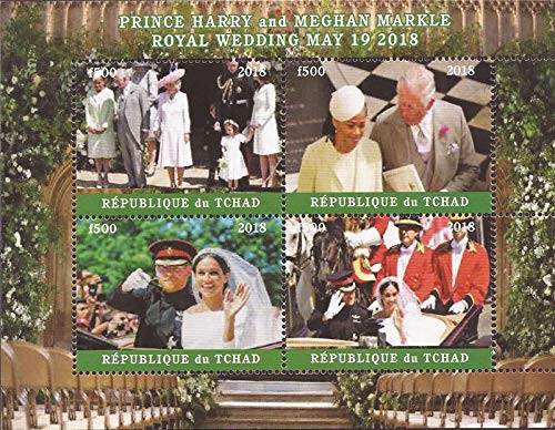 Chad - 2018 Royal Wedding Harry  and  Meghan - 4 Stamp Sheet - 3B-580