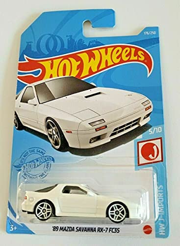 DieCast Hotwheels '89 Mazda Savanna RX 7 FC3S, HW J-Imports 5/10 -White- 176/250