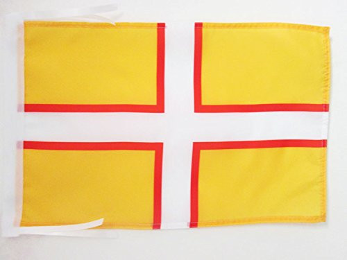 AZ FLAG Dorset New County Flag 18'' x 12'' Cords - County of Dorset - England Small Flags 30 x 45cm - Banner 18x12 in