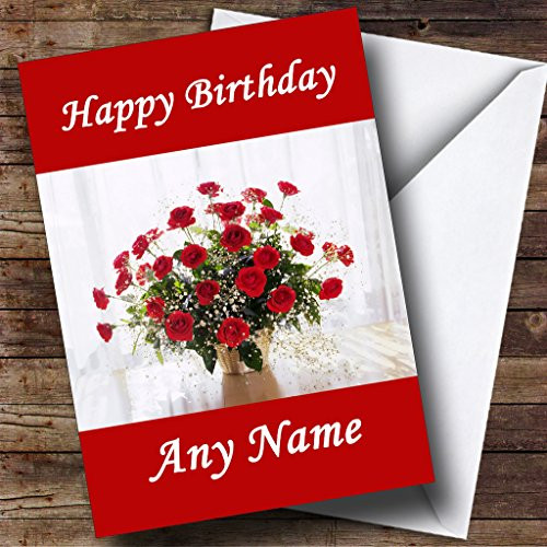 Red Roses Display Personalized Birthday Greetings Greetings Card Red Roses Display Personalized Birthday Greetings Greetings Card