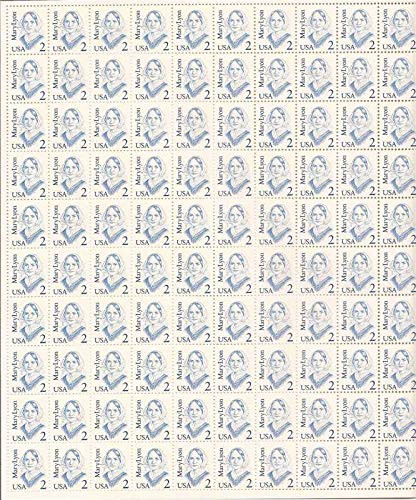Mary Lyon Sheet of 100 x 2 Cent US Postage Stamps NEW Scot 2169