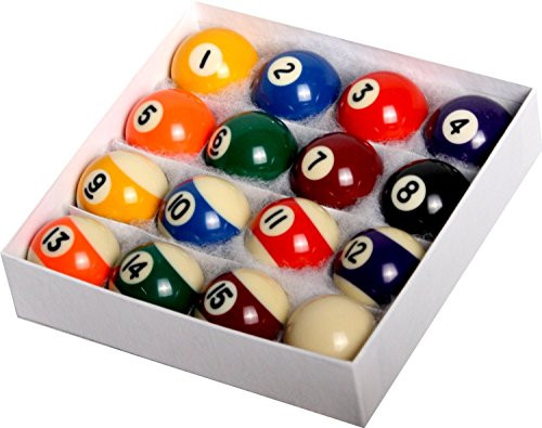 Pool Table Billiard Ball Set - Regulation Size 2-1/4" Full 16 Pool Ball Set