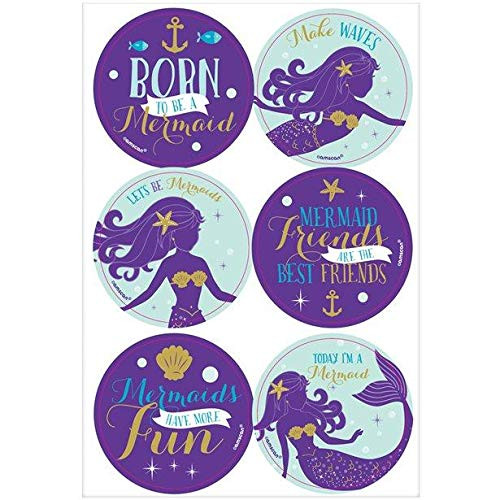 Amscan Mermaid Wishes Sticker Sheets -24 ct-