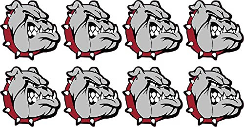 StickerTalk Maroon Right Facing Bulldog Vinyl Stickers, 1 Sheet of 8 Stickers, 1 inch by 1 inch Each