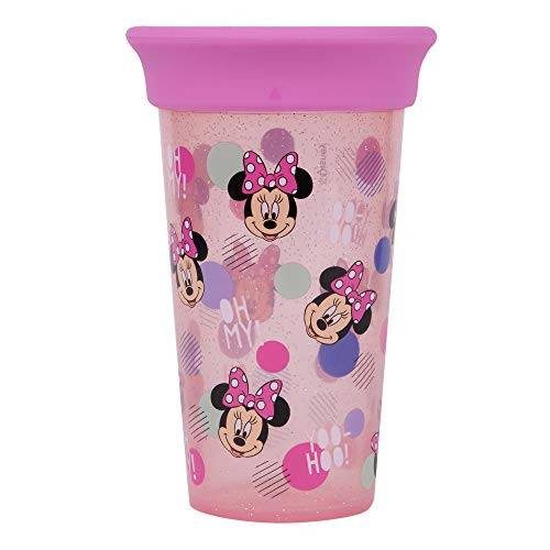 The First Years Disney Minnie Mouse Sip Around Spoutless Cup - 2 Cups in 1: Spoutless for 360 Degrees of Sipping  and  Converts to Big Kid's Open Cup, Multi
