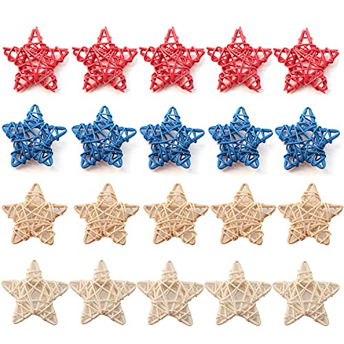 20 Pcs 4th of July Star Shaped Rattan Balls Decoration, SPWOLFRT 2.36 Inch Star Shaped Wicker Balls for 4th of July Home Decor DIY Vase Bowl Filler Ornament Wedding Table Decoration -20, 2.36Inch- 20 Pcs 4th of July Star Shaped Rattan Balls Decoration, SPWOLFRT 2.36 Inch Star Shaped Wicker Balls for 4th of July Home Decor DIY Vase Bowl Filler Ornament Wedding Table Decoration -20, 2.36Inch-