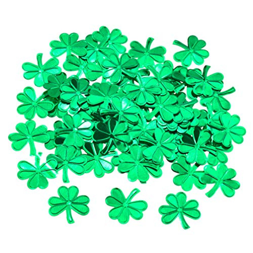 VALICLUD 45g St. Patricks Day Glitter Confetti Green Shamrock Clover Confetti Lucky Table Scatter Centerpiece for Irish Paddy Festive Birthday Party Favors Supplies