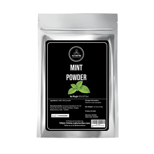 Naturevibe Botanicals Mint Powder 8oz | Adds Flavor.