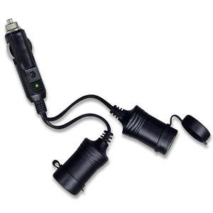 Pro Trucker 12-Volt 2 Outlet Platinum Series Fused Cigarette Lighter Adapter with Short Cord