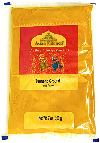 Asian KItchen Turmeric -Haldi- Root Powder Spice, -High Curcumin Content- 7oz -200g- ~ All Natural | 100 percent Pure, Salt Free | Vegan | Gluten Friendly | NON-GMO | Indian Origin