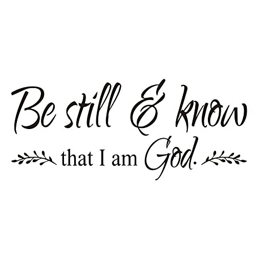 Be Still and Know That I AM GOD - Psalm 4610 Bible Verse Wall Decal Christian Scripture Quotes Vinyl Decor Religious Inspirational Matto Words Handwriting Art Letters -Black, 22 inches by 10 inches-