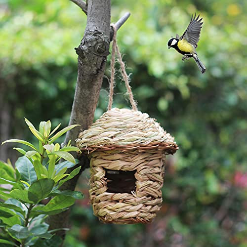 Kimdio Birdhouse for Outside Hanging, Hummingbird House, Grass Hand Woven Bird Nest, Natural Hummingbird Hut for Outdoor Kimdio Birdhouse for Outside Hanging, Hummingbird House, Grass Hand Woven Bird Nest, Natural Hummingbird Hut for Outdoor