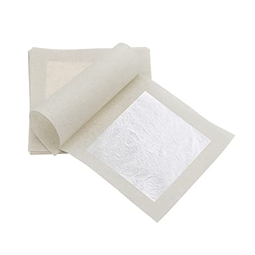 Edible Silver Leaf Sheets, Pure Silver Foil Sheet 3.15'' x 3.15'' for Facial, Health  and  Spa and Cooking, Cakes, Chocolate Decor 10 Pieces
