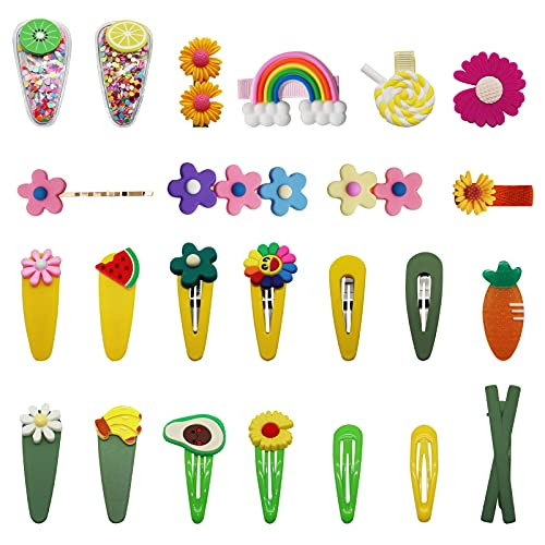 24PCS Hair Clips for Girls, Fruit Printed Pattern Metal Snap Hair Clips Cartoon Design Hairpins for Kids Teen?Cute Candy Color Cartoon Design Hair Pins?Assorted styles, 24pcs pieces Pack 24PCS Hair Clips for Girls, Fruit Printed Pattern Metal Snap Hair Clips Cartoon Design Hairpins for Kids Teen?Cute Candy Color Cartoon Design Hair Pins?Assorted styles, 24pcs pieces Pack