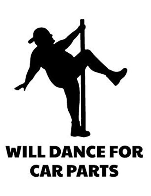 TAMZAM - Dad BOD Will Dance for Car Parts Decal Vinyl Sticker Black Cars Trucks Vans SUV Laptops Walls Glass Metal - 5.5 inches
