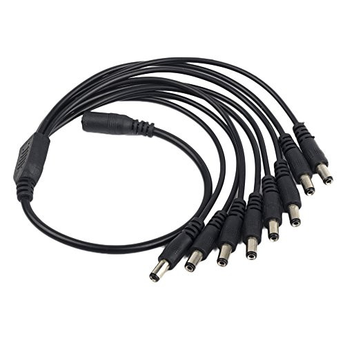 Eagles 1 Female to 8 Male Output Power Splitter Cable Y Adapter 5.5x2.1mm CCTV DC Power Splitter Cable Compatible with CCTV Accessories Security Surveillance Cameras