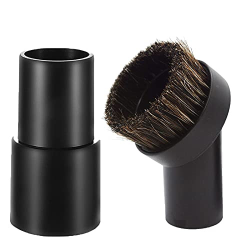 LVELECTRICS 1.25" Dust Cleaner Vacuum Attachment Brush, 25MM Soft Bristles Horse Hair Round Dust Brush Replacement for Vacuum Cleaner with 1-1/4" to 1-3/8" Hose Adapter