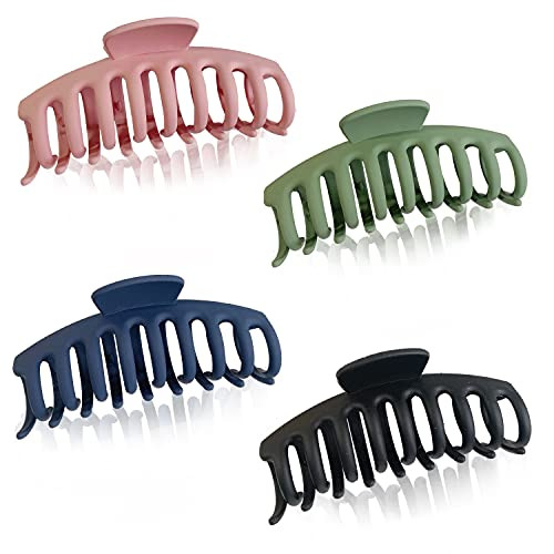 Hair Clips for Women Big Hair Claw Clips for Thick Hair Strong Hold Hair Accessories for Women Nonslip Large Claw Hair Clips 4.3 Inch Banana Hair Clips -4 color- Hair Clips for Women Big Hair Claw Clips for Thick Hair Strong Hold Hair Accessories for Women Nonslip Large Claw Hair Clips 4.3 Inch Banana Hair Clips -4 color-