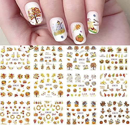 12 Sheets Fall Thanksgiving Nail Art Stickers,Maple Leaves Pumpkin Turkey Water Transfer Nail Design for Women Girls,DIY Autumn Nail Supplies Nail Decorations Manicure Tips Accessories 12 Sheets Fall Thanksgiving Nail Art Stickers,Maple Leaves Pumpkin Turkey Water Transfer Nail Design for Women Girls,DIY Autumn Nail Supplies Nail Decorations Manicure Tips Accessories