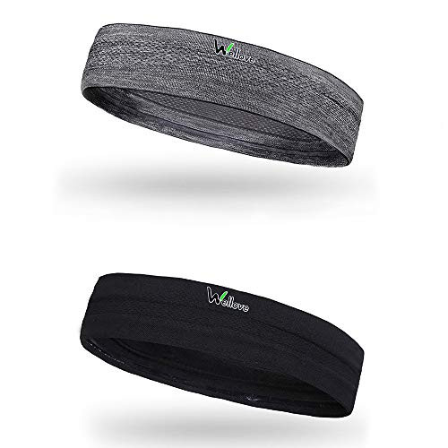 WELLOVE 2PCS Sports Headbands for Men and Women Non Slip Stretchy Headbands Workout Moisture Wicking Sweatbands Head Stretchy Soft Running Wicking Head Sweat Lightweight Exercise Band WELLOVE 2PCS Sports Headbands for Men and Women Non Slip Stretchy Headbands Workout Moisture Wicking Sweatbands Head Stretchy Soft Running Wicking Head Sweat Lightweight Exercise Band