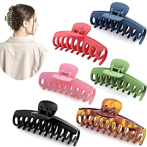 Large Hair Claw Clips for Thick Hair, Strong Hold Perfect for Women, Barrettes for Long Hair, Fashion Accessories for Girls, Hair Clamps Clip -6 packs-