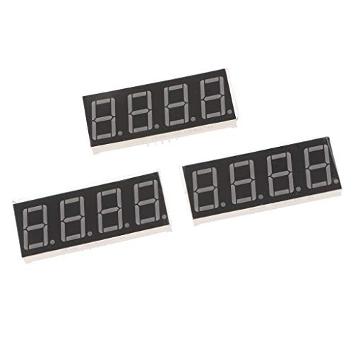 Milageto 3Pc 0.56inch 4 Digit Red Led Display 7 Segment Common Cathode 12Pin SM420564