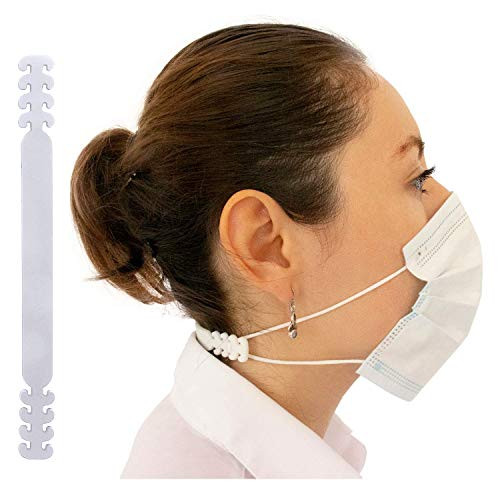 7 Mask Extender - Masks Hooks Ear Protector Mask Band Ear Savers Decompression Holder Hook Ear Strap Behind Head Accessories Ear Pain Relieved Ear Extension Mask Buckle -White - Pack 7-